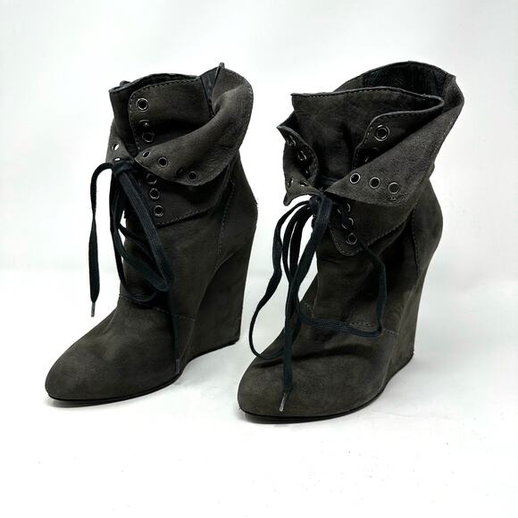 Giuseppe Zanotti for Thankoon Wedge Boot with Lace Up Flap - Picture 8 of 12